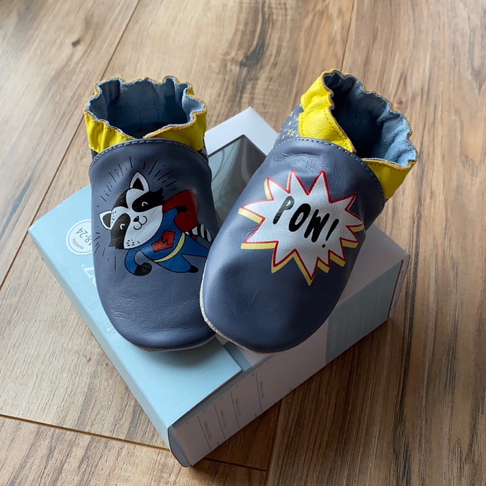 Robeez soft soles 18-24m Hero Leather baby shoes